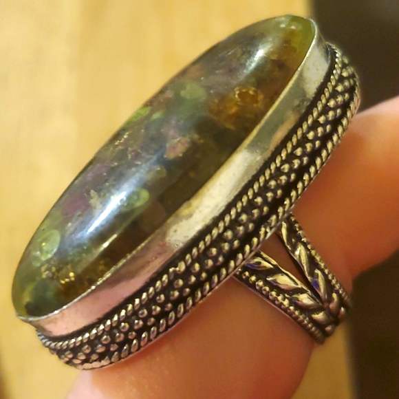 New Huge Natural Watermelon Tourmaline 925 Silver Statement Ring. - Picture 10 of 10